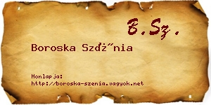 Boroska Szénia névjegykártya